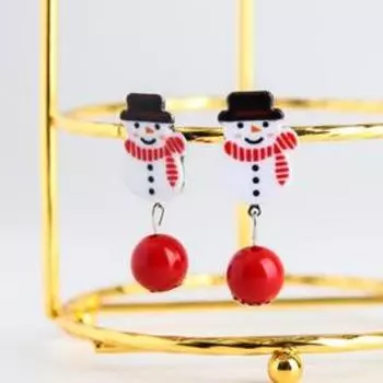 Клипсы детские новогодние"Снеговики"