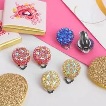 Серьги клипсы детские Выбражулька «Блёстка», миксы