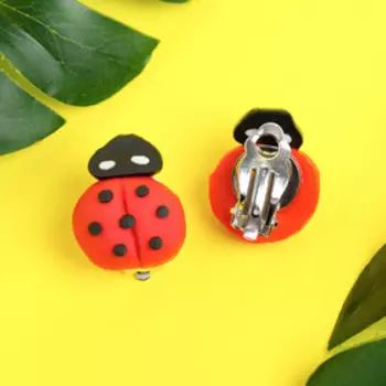 Клипсы детские "Выбражулька" божья коровка, цвет красный