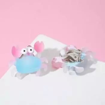 Клипсы детские "Выбражулька" крабики, цвет розово-голубой