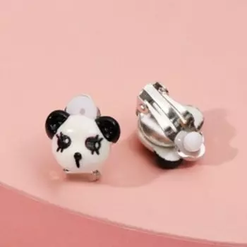 Клипсы детские "Выбражулька" мишка-панда, цвет чёрно-белый