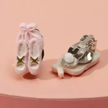 Клипсы детские "Выбражулька" пуанты балерины, цвет бело-розовый