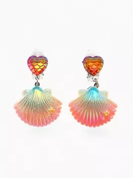 Клипсы детские Выбражулька «Ракушка», элемент сердце, разноцветные