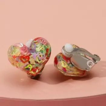 Клипсы детские «Выбражулька» сердце, цветные