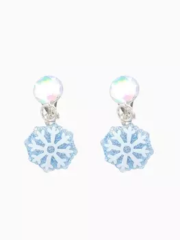 Клипсы детские Выбражулька «Снежинка», страза, голубо-белая