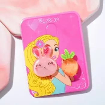 Серьги-клипсы детские «Выбражулька» зайчик с морковкой, цвет оранжево-розовый