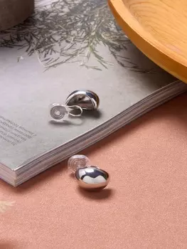 Клипсы для ушей QF «Тренд» крупная капля, цвет серебро