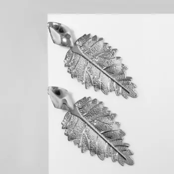 Клипсы висячие «Лёгкость» лист, цвет серебро