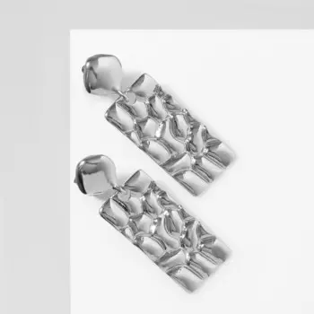 Клипсы висячие «Лёгкость» пластина, цвет серебро