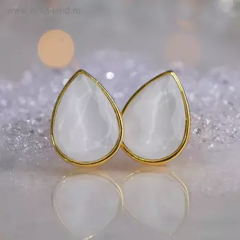 Клипсы "Вечеринка" капли, цвет белый в золоте