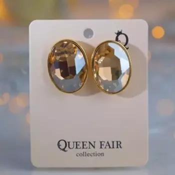 Клипсы «Вечеринка» овалы, цвет золото