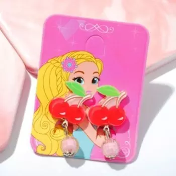 Клипсы "Выбражулька" витаминки, вишня с бусиной, цветные