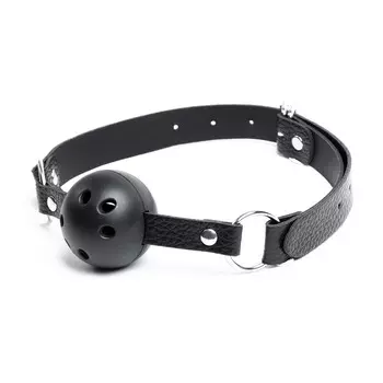 Кляп БДСМ, классический, регулируемый ремень, 62045 мм, черный