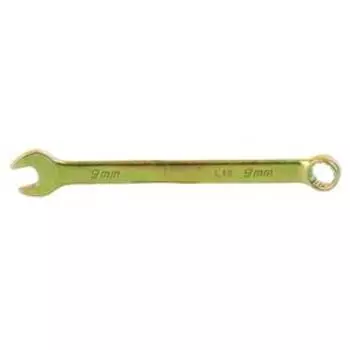 Ключ комбинированный "Сибртех" 14975, 9 мм, желтый цинк