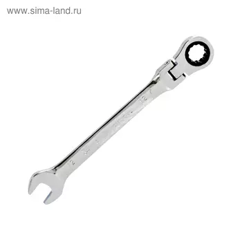 Ключ комбинированный трещоточный MATRIX 14864, CrV, шарнирный, зеркальный хром, 12 мм