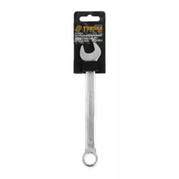 Ключ комбинированный усиленный ТУНДРА, CrV, холодный штамп, матовый, антислип, 16 мм