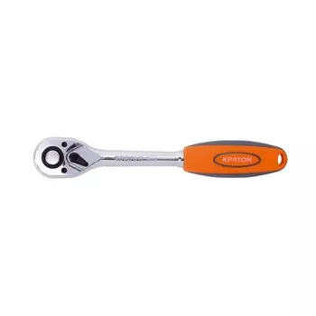 Ключ-трещотка Кратон, обрезиненная ручка, 1/2", 72 зуба