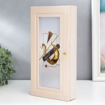 Ключница "Абстракция" молочный дуб 16х31 см МИКС