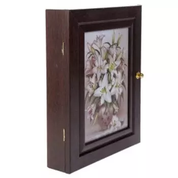 Ключница "Букет белых лилий" венге 19х24 см МИКС