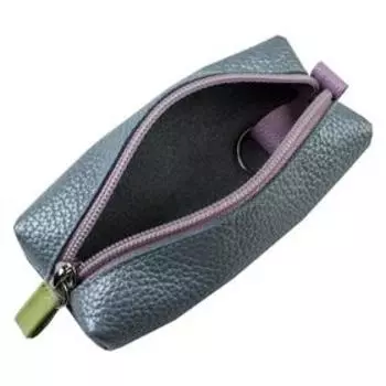 Ключница на молнии, длина 14 см, цвет голубой