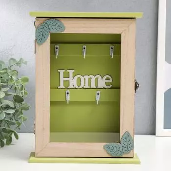 Ключница дерево 5 крючков "Листья" 25,5х19х6 см