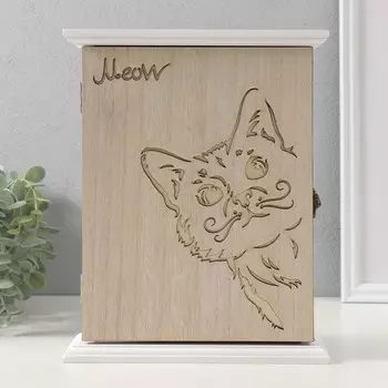 Ключница настенная «Котик», дерево, 6 крючков, 26.520.86.3 см