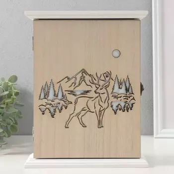 Ключница настенная «Олень», дерево, 6 крючков, 26.520.86.3 см