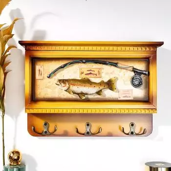 Ключница дерево "Рыбная ловля" 19х29х5,5 см