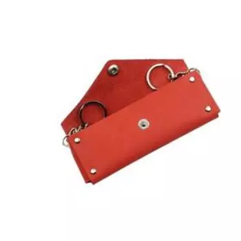 Ключница, длина 14 см, отдел на кнопке, цвет алый