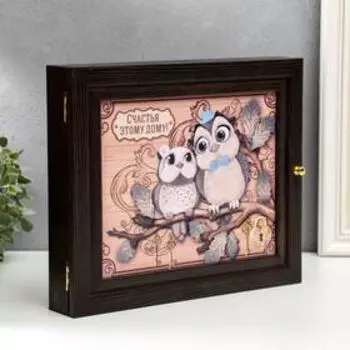 Ключница "Две совы" венге 31х26х6 см