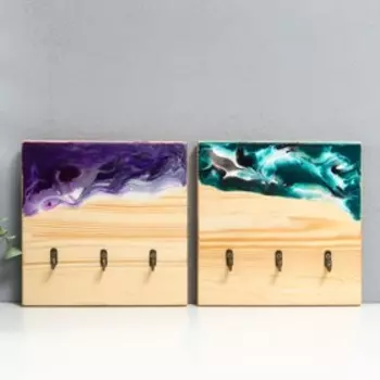 Ключница Эпоксид "Квадрат" 20х20 см МИКС