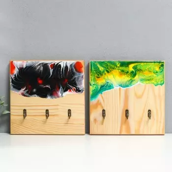 Ключница Эпоксид "Квадрат" 20х20 см МИКС