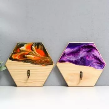 Ключница Эпоксид "Шестигранник" 16х14 см МИКС