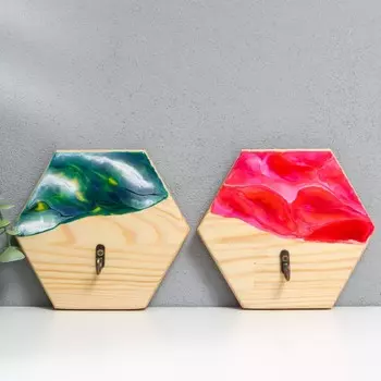 Ключница Эпоксид "Шестигранник" 16х14 см МИКС