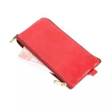 Ключница на молнии, длина 14,5 см, цвет красный