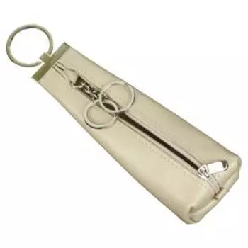 Ключница на молнии, длина 15 см, цвет бежевый