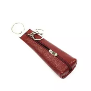 Ключница на молнии, длина 15 см, цвет красный