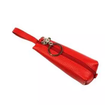 Ключница на молнии, длина 13 см, цвет красный