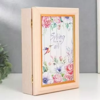 Ключница настенная «Колибри», панно декоративное, молочный дуб 1521 см