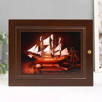 Ключница "Корабль" 19х24 см венге