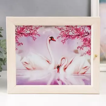 Ключница "Лебеди" молочный дуб 24х29 см см