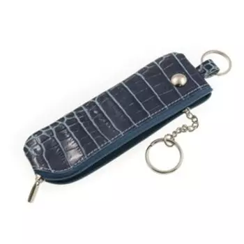 Ключница на молнии, длина 17 см, цвет бирюзовый