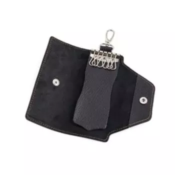 Ключница на кнопке, длина 15,2 см, цвет чёрный