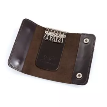 Ключница на кнопке, длина 11,7 см, цвет коричневый