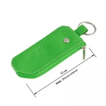Ключница на молнии, длина 13 см, цвет зелёный