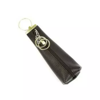 Ключница на молнии, длина 15 см, цвет коричневый