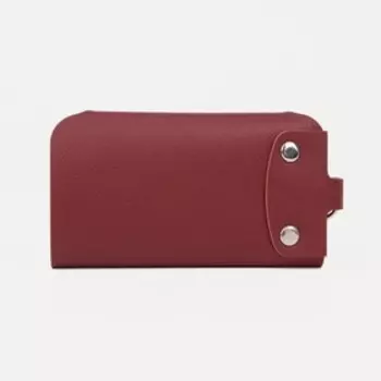 Ключница карманная на кнопках, длина 11 см, 7 карабинов, цвет красный