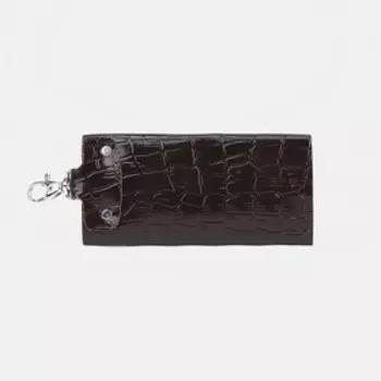 Ключница на кнопке, длина 11 см, цвет бордовый