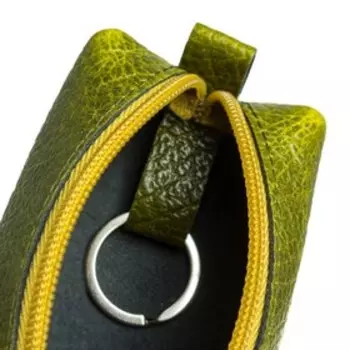 Ключница на молнии, длина 14 см, цвет зелёный