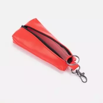 Ключница на молнии, длина 13 см, цвет красный